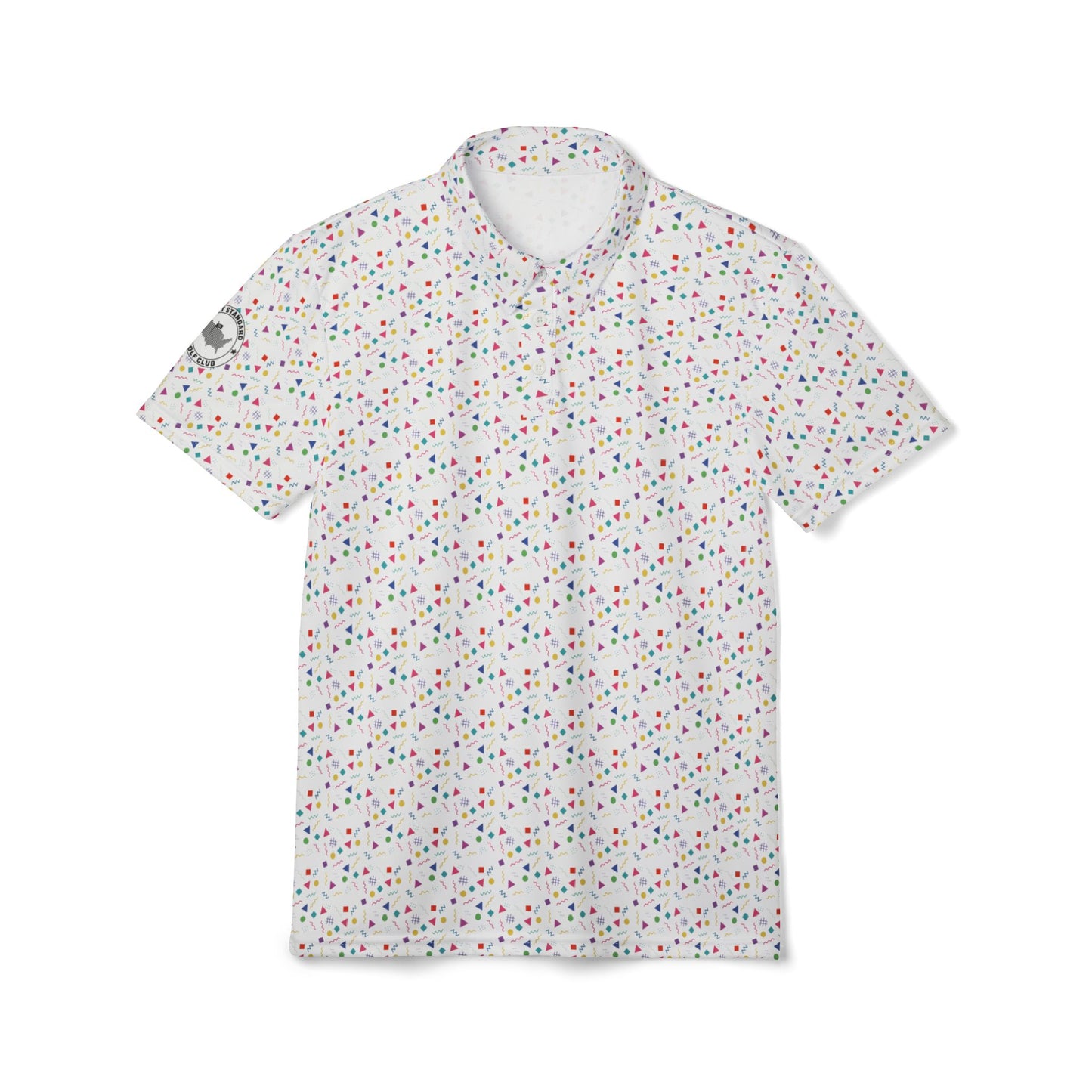geo print polo - white