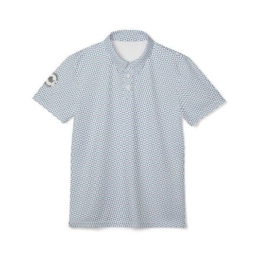 halftone print polo - baby blue